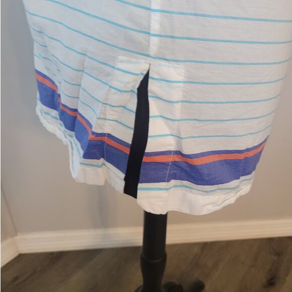 Tommy Bahama Aqua Blue Seaside Stripe Sleeveless Tunic Top Sz L EUC (40" Chest) - Picture 7 of 10